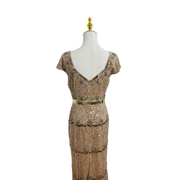 MAC DUGGAL 9089 Sequin Cap Sleeve Sweetheart Column Gown Size 4 $598 - Picture 9 of 11